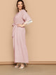 Plus Tassel Cuff Self Belted Maxi Dress