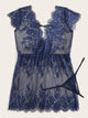 Plus Floral Lace Dress With Thong