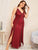 Plus Contrast Lace Split Satin Night Dress
