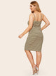 Plus Rib-knit Colorblock Striped Slip Dress