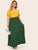 SHEIN Plus Solid Wide Waistband Maxi Skirt