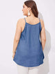 Plus Contrast Lace Denim Cami Top