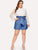 Plus Knot Paperbag Denim Shorts