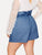 Plus Knot Paperbag Denim Shorts