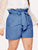 Plus Knot Paperbag Denim Shorts