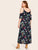 Plus Cold-Shoulder Tropical And Flamingo Print Dress