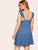 Plus Button Ruffle Denim Cami Dress