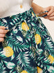 Plus Pineapple & Leaf Print Shorts