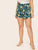 Plus Pineapple & Leaf Print Shorts