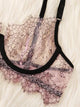 Plus Eyelash Lace Sheer Underwire Lingerie Set