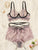 Plus Eyelash Lace Sheer Underwire Lingerie Set