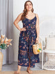 Plus Contrast Lace Floral Print Cami Dress