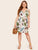 Plus Leaf Print Knot Cami Dress