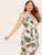 Plus Leaf Print Knot Cami Dress