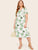 Plus Tropical Print Wrap Tie Side Dress