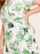 Plus Tropical Print Wrap Tie Side Dress