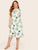 Plus Tropical Print Wrap Tie Side Dress