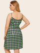 Plus Button Plaid Cami Dress