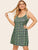 Plus Button Plaid Cami Dress