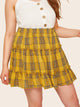 Plus Tiered Layer Plaid Skirt