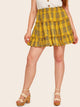 Plus Tiered Layer Plaid Skirt