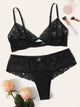 Plus Floral Lace Lingerie Set