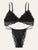 Plus Contrast Lace Scallop Trim Lingerie Set