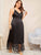 Plus Contrast Lace Split Satin Night Dress