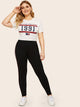 Plus Contrast Taped Side Leggings