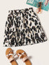 Plus Leopard Print Tiered Layer Skirt