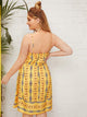 Plus Tribal Print Ruffle Hem Cami Dress