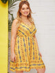 Plus Tribal Print Ruffle Hem Cami Dress
