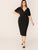 Plus Surplice Neck Pearls Beaded Split Pencil Dress