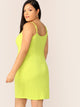 Plus Neon Yellow Rib-knit Bodycon Cami Dress