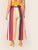 Plus Paperbag Waist Rainbow Stripe Belted Pants