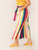 Plus Paperbag Waist Rainbow Stripe Belted Pants