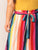 Plus Paperbag Waist Rainbow Stripe Belted Pants