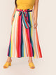 Plus Paperbag Waist Rainbow Stripe Belted Pants