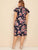 Plus Floral Print Butterfly Sleeve Peekaboo Dress