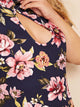 Plus Floral Print Butterfly Sleeve Peekaboo Dress