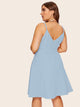 Plus Surplice Neck Skater Slip Dress