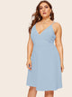 Plus Surplice Neck Skater Slip Dress