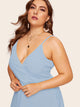 Plus Surplice Neck Skater Slip Dress