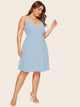 Plus Surplice Neck Skater Slip Dress