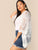 Plus Drop Shoulder Scalloped Embroidered Mesh Kimono