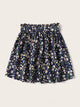 Plus Ditsy Floral Paperbag Waist Belted Skirt