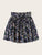 Plus Ditsy Floral Paperbag Waist Belted Skirt