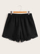 Plus Laser Cut Scallop Hem Shorts