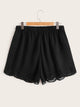 Plus Laser Cut Scallop Hem Shorts