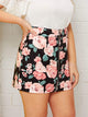 Plus Floral Print O-Ring Zip Front Skirt